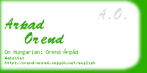 arpad orend business card